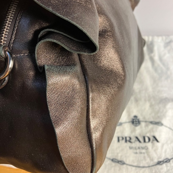 Authentic PRADA BAULETTO Purse Colour CACAO Mordore BL0542 Rare w/ Certificate - Picture 9 of 16